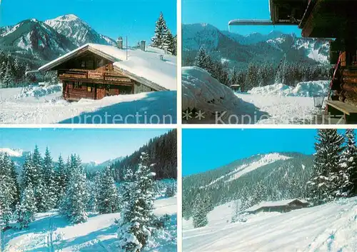 AK / Ansichtskarte Sutten Berggasthaus Baeckeralm Winterpanorama Bayerische Voralpen Sutten