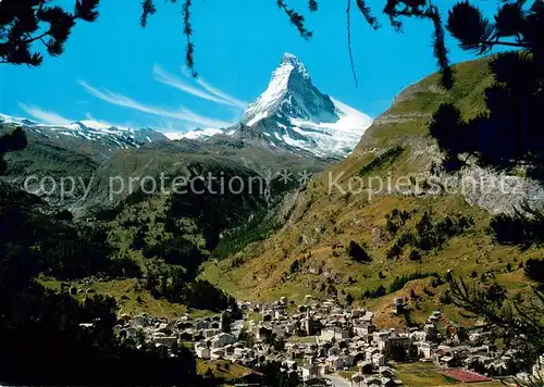 AK / Ansichtskarte Zermatt_VS Panorama Blick zum Matterhorn Walliser Alpen Zermatt_VS