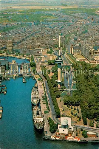 AK / Ansichtskarte Rotterdam Fliegeraufnahme Euromast Space Tower Schiffsbruecke  Rotterdam