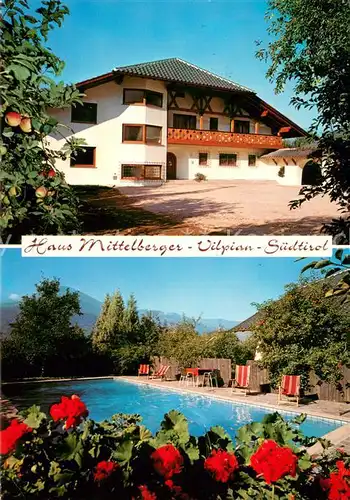 AK / Ansichtskarte Vilpian_Suedtirol Haus Mittelberger Aussenansicht m. Pool Vilpian Suedtirol