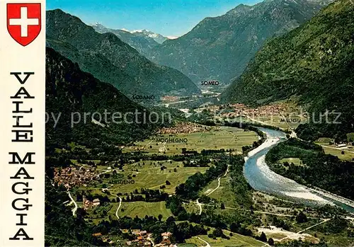 AK / Ansichtskarte Valle_Maggia Teilansicht m. Someo Valle_Maggia