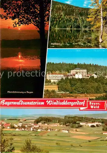 AK / Ansichtskarte Windischbergerdorf Abendstimmung am Regen Waldsee Bayerwaldsanatorium Panorama Windischbergerdorf