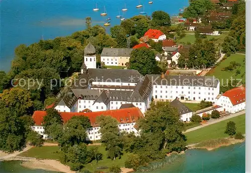 AK / Ansichtskarte Fraueninsel_Chiemsee Kloster Fliegeraufnahme Fraueninsel Chiemsee