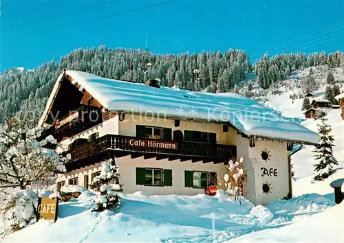 AK / Ansichtskarte Hirschegg_Kleinwalsertal_Vorarlberg Cafe Hoermann Hirschegg_Kleinwalsertal