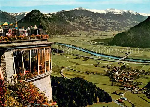 AK / Ansichtskarte Wiesing_Tirol Panorama Blick von der Kanzelkehre Inntal Autobahn Zillertal Alpen Wiesing Tirol