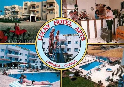 AK / Ansichtskarte Larnaca Lucky Hotel Apts Rezeption Pool Larnaca