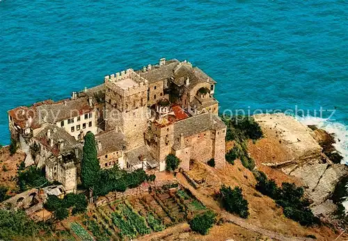 AK / Ansichtskarte Berg_Athos Fliegeraufnahme Kloster Stawronikita Berg_Athos