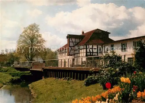 AK / Ansichtskarte Harpstedt Restaurant Cafe Bundeskegelbahn Zur Wasserburg Aussenansicht Harpstedt