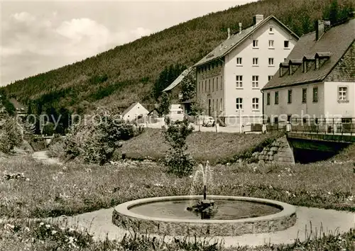 AK / Ansichtskarte Wildenthal_Eibenstock Konsum Hotel Am Auersberg Brunnen Wildenthal_Eibenstock