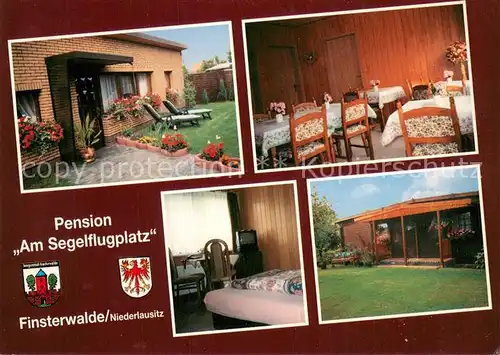 AK / Ansichtskarte Finsterwalde Pension Am Segelflugplatz Gaststube Zimmer Garten Finsterwalde