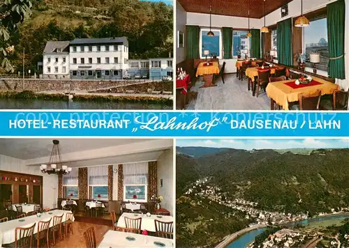 AK / Ansichtskarte Dausenau Hotel Restaurant Lahnhof Gastraeume Fliegeraufnahme Dausenau