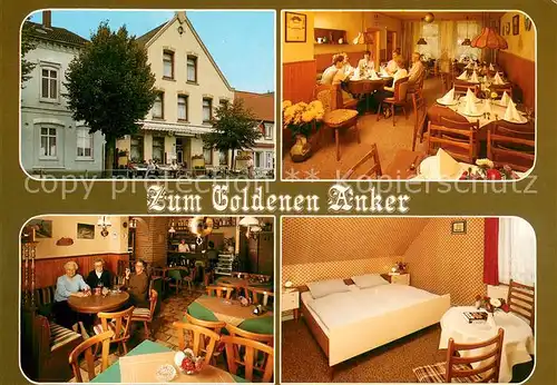 AK / Ansichtskarte Toenning_Nordseebad Hotel und Fischrestaurant Zum Goldenen Anker Gastraeume Zimmer Toenning_Nordseebad