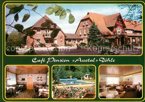 AK / Ansichtskarte Doehle Cafe Pension Auetal Gastraeume Schwimmbad Doehle