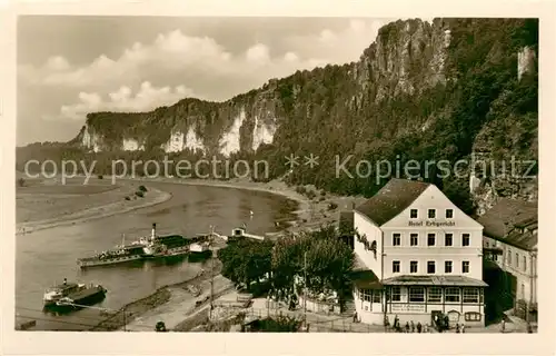 AK / Ansichtskarte Rathen_Saechsische Schweiz Elbepartie Hotel Erbgericht Rathen Saechsische Schweiz