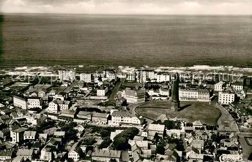 AK / Ansichtskarte Borkum Eisenbahnheim Haus Rote Erde Fliegeraufnahme Borkum