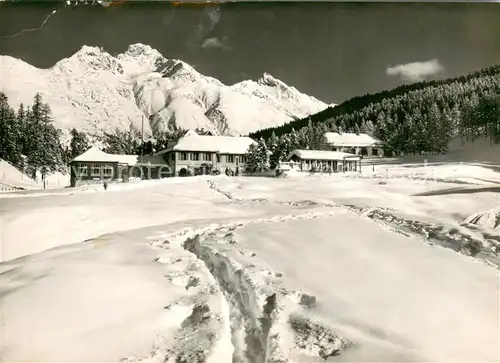 AK / Ansichtskarte St_Moritz_GR Hotel Meierei Winterlandschaft Alpen St_Moritz_GR