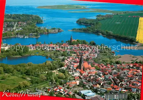 AK / Ansichtskarte Roebel_Mueritz am Westufer der Mueritz Fliegeraufnahme  Roebel Mueritz