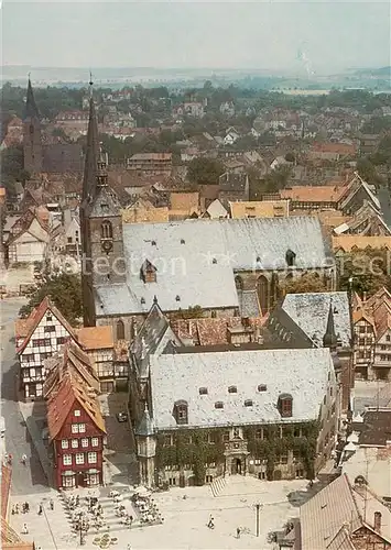 AK / Ansichtskarte Quedlinburg Markt Kirche Fliegeraufnahme Quedlinburg
