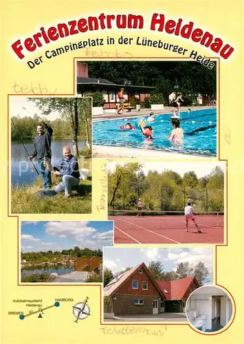 AK / Ansichtskarte Heidenau_Nordheide Ferienzentrum Heidenau Campingplatz Lueneburger Heide Freibad Angeln Tennisplatz Heidenau Nordheide