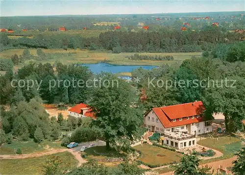 AK / Ansichtskarte Luetjensee Hotel Schleushoern Fliegeraufnahme Luetjensee