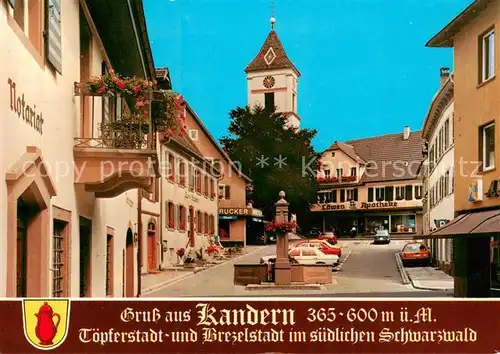 AK / Ansichtskarte Kandern Marktplatz Brunnen Kirchturm Kandern