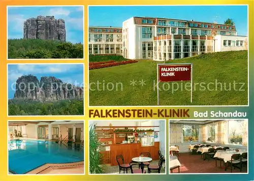 AK / Ansichtskarte Bad_Schandau Falkenstein Klinik Hallenbad Bar Gastraum Bad_Schandau