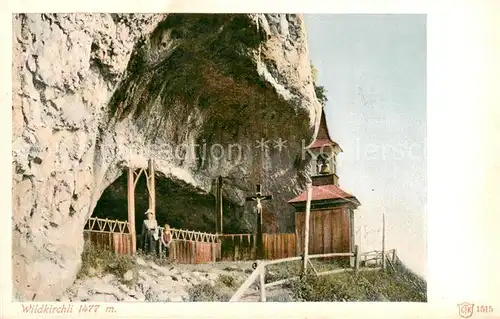 AK / Ansichtskarte Wildkirchli_Weissbad_IR Eingang zur Hoehle Appenzeller Alpen 