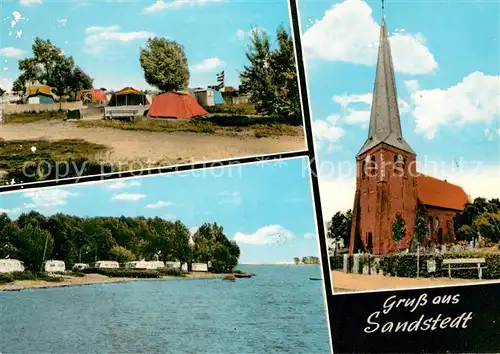 AK / Ansichtskarte Sandstedt Unterweser Kirche Campingplatz Sandstedt