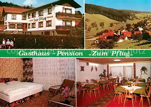 AK / Ansichtskarte Obersensbach Gast und Pensionhaus Zum Pflug Zimmer Gaststube Panorama Obersensbach