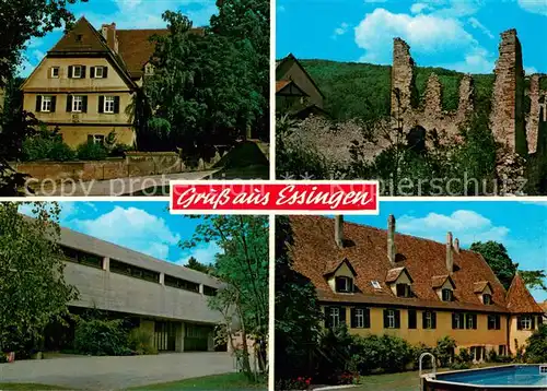 AK / Ansichtskarte Essingen_Wuerttemberg Schloss Ruine Lauerburg Remshalle Dorotheenhof Essingen Wuerttemberg