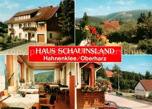 AK / Ansichtskarte Hahnenklee Bockswiese_Harz Haus Schauinsland Gaestehaus Pension Landschaft Hahnenklee Bockswiese