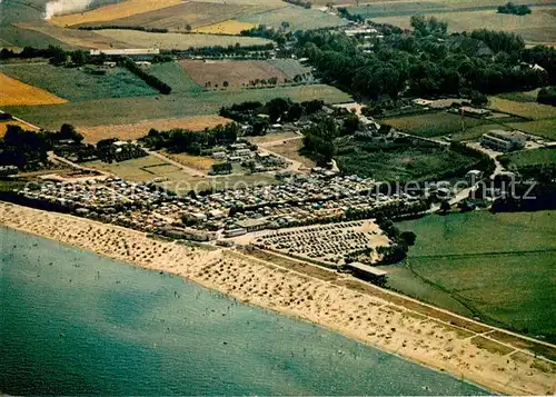 AK / Ansichtskarte Karby_Schwansen Campingplatz Schoenhagen Fliegeraufnahme Karby Schwansen