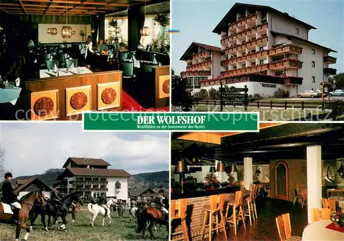 AK / Ansichtskarte Wolfshagen_Harz Hotel Wolfshof Restaurant Reitsport Wolfshagen Harz