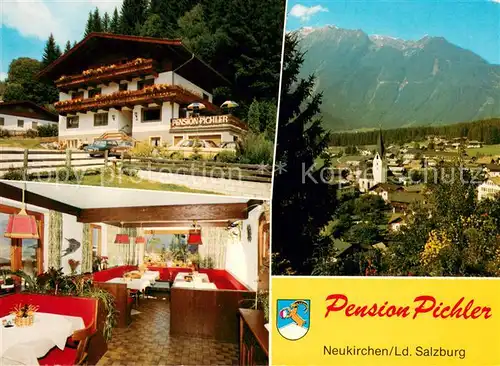 AK / Ansichtskarte Neukirchen_Grossvenediger Pension Pichler Gaststube Panorama Neukirchen Grossvenediger