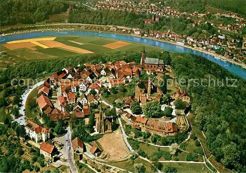 AK / Ansichtskarte Dilsberg_Neckar Fliegeraufnahme mit Neckarsteinach Dilsberg Neckar