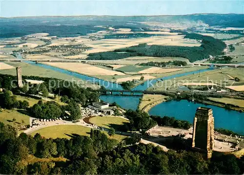 AK / Ansichtskarte Hohensyburg_Dortmund Fliegeraufnahme mit Vincketurm und Zusammenfluss von Ruhr und Lenne 