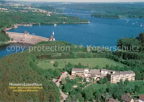 AK / Ansichtskarte Guenne_Moehnesee Heinrich Luebke Haus Fliegeraufnahme Guenne Moehnesee