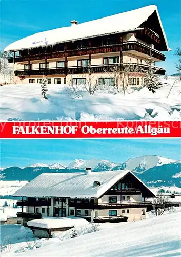 AK / Ansichtskarte Oberreute Falkenhof Ferienappartements Winterpanorama Alpen Oberreute