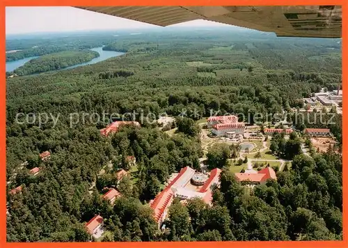 AK / Ansichtskarte Bernau_Berlin Brandenburg Klinik Stadtforst Bernau und Liepnitzsee Fliegeraufnahme Bernau Berlin