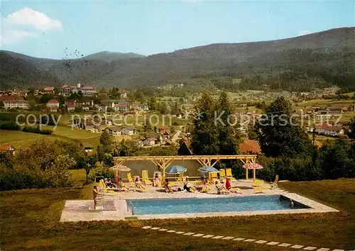 AK / Ansichtskarte Bodenmais Hotel Pension Riederin Swimming Pool Panorama Bayerischer Wald Bodenmais