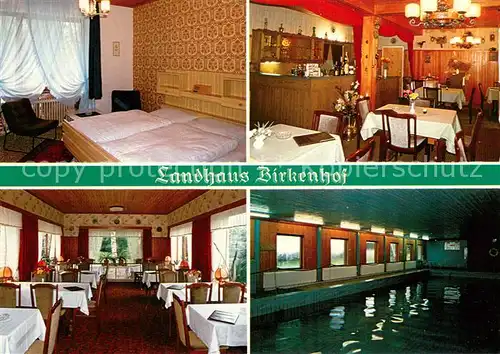 AK / Ansichtskarte Luenzen_Lueneburger_Heide Landhaus Birkenhof Restaurant Fremdenzimmer Hallenbad Luenzen_Lueneburger_Heide