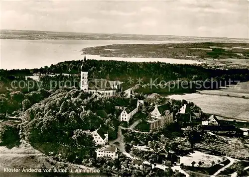 AK / Ansichtskarte Ammersee Fliegeraufnahme Kloster Andechs m. Ammersee Ammersee