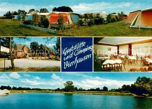 AK / Ansichtskarte St_Juergen_Osterholz Gaststaette Camping Vierhausen Teilansichten See St_Juergen_Osterholz