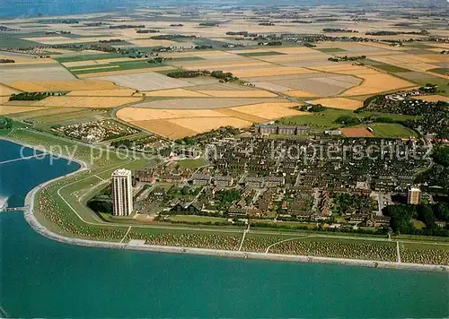 AK / Ansichtskarte Buesum_Nordseebad Fliegeraufnahme Panorama Perlebucht Buesum_Nordseebad