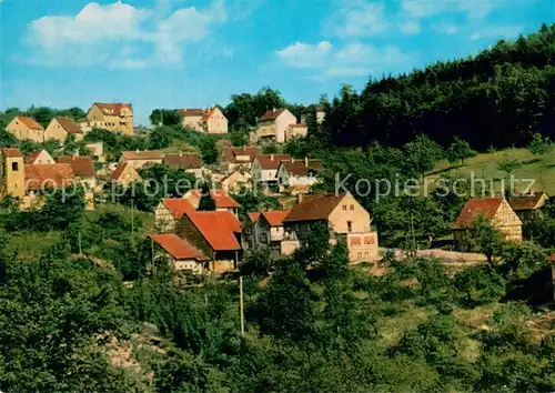 AK / Ansichtskarte Buchklingen_Odenwald Ortsansicht mit Gasthaus Gruener Baum Buchklingen Odenwald