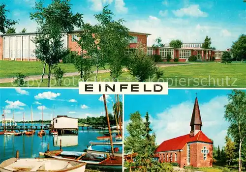 AK / Ansichtskarte Einfeld Schule Kirche Hafen Einfeld