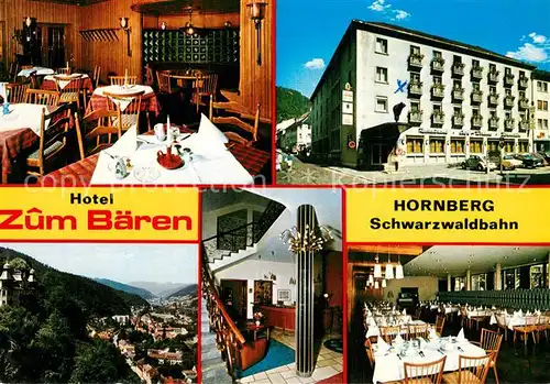 AK / Ansichtskarte Hornberg_Schwarzwald Hotel zum Baeren Restaurant Panorama Schwarzwald Hornberg Schwarzwald