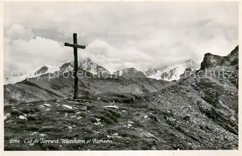 AK / Ansichtskarte Col_de_Torrent_2916m_VS Weisshorn et Rothorn 