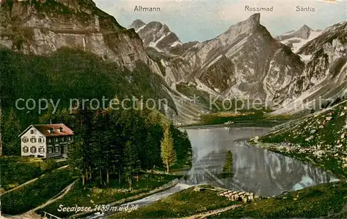 AK / Ansichtskarte Seealpsee_Saentis_IR Hotel mit Altmann und Rossmad 