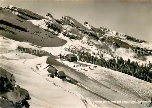 AK / Ansichtskarte Churfirsten_Bergkette_SG Berghaus Stoefell mit Skilift 